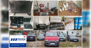 Viaturas, peças e material de construção apreendidos pela PSP de Lisboa